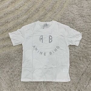 Anine Bing AB Big Smile Logo White Top for Woman Sizes Small Medium & Large